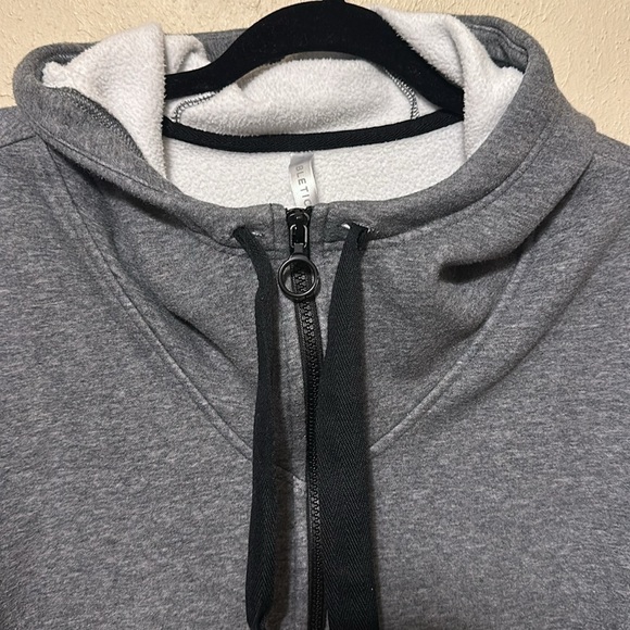 Fabletics Leah Oversized Grey Full Zip Cinched Jacket Size Small - Picture 5 of 9